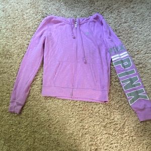 Purple PINK zip-up sweatshirt